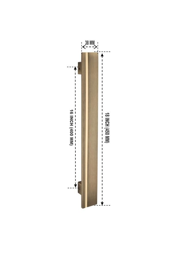 SAVlO Savio SPH38 18-Inch Stainless Steel Door Pull Handle with Antique Gold Finish. Modern Square Design, Anti-Rust and Heavy-Duty. Ideal for Home, Office & Commercial Doors. - Image 3
